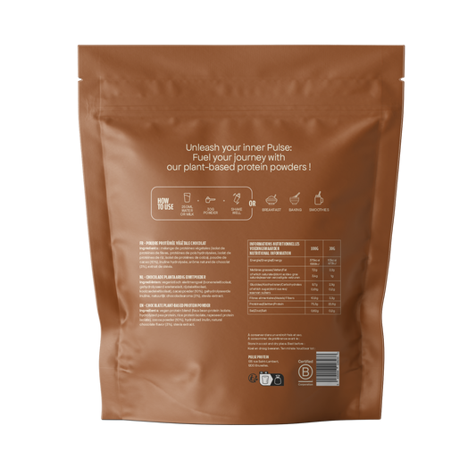 Poudre protéinée vegan chocolat - back packshot